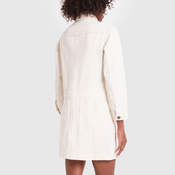 New GWYN Natural Jean Jacket Dress in Beige - Picture 7 of 14